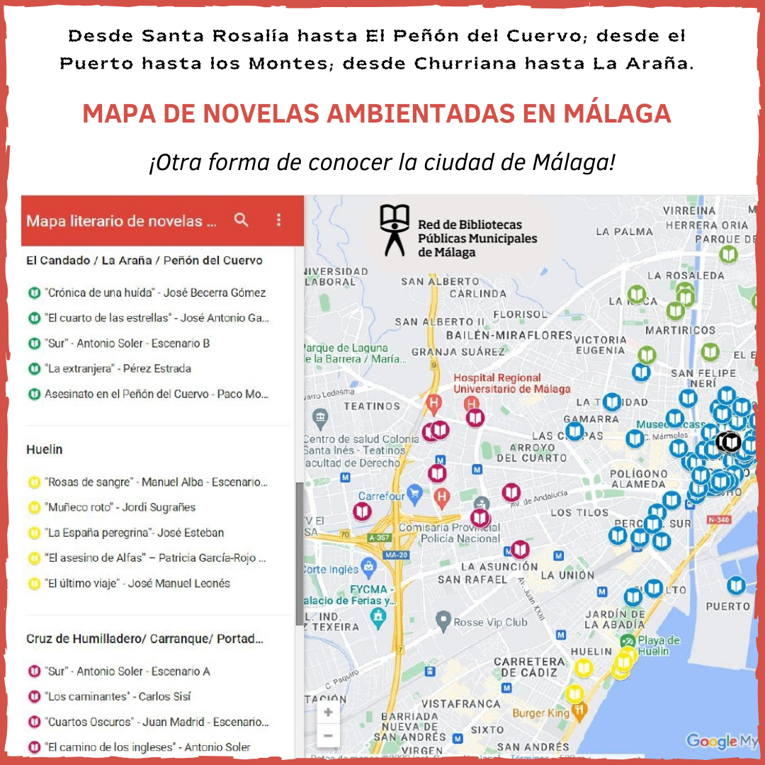 Mapa de novelas ambientadas en Málaga 1